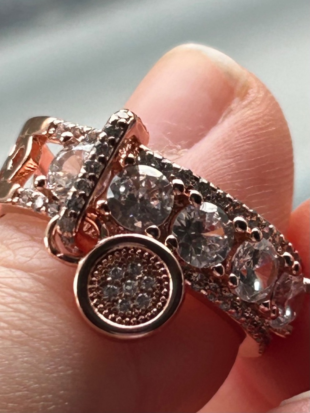 Beautiful Gold Plated Ring with White Stones